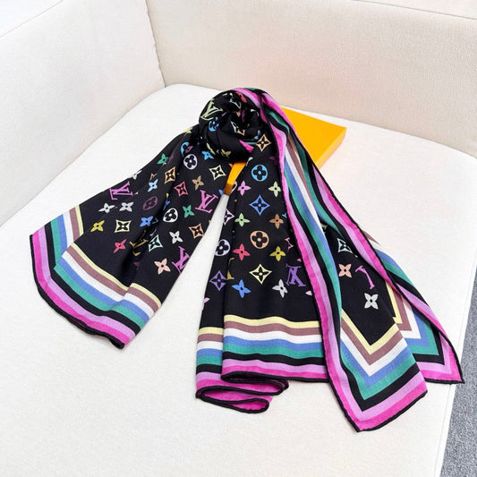 LV SCARF 134 CM IN WOOL MIX SILK 719982