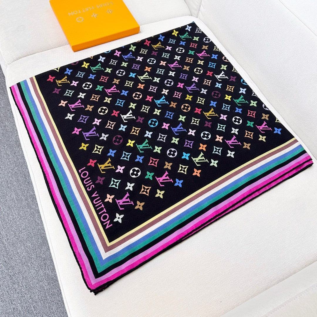LV SCARF 134 CM IN WOOL MIX SILK 719982