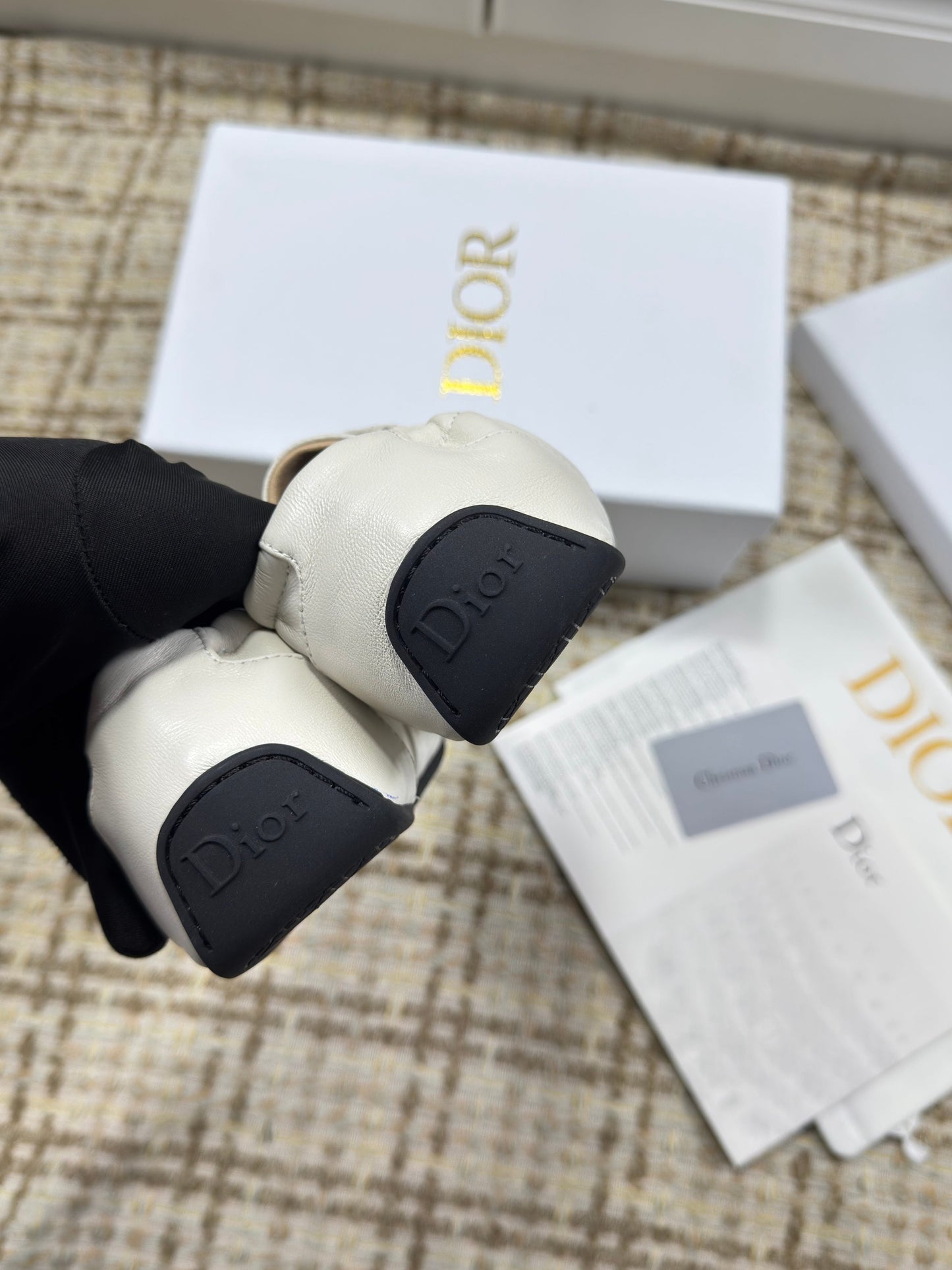 DIOR 26S LOW TOP SNEAKERS IN WHITE CALFSKIN DIOR LOGO