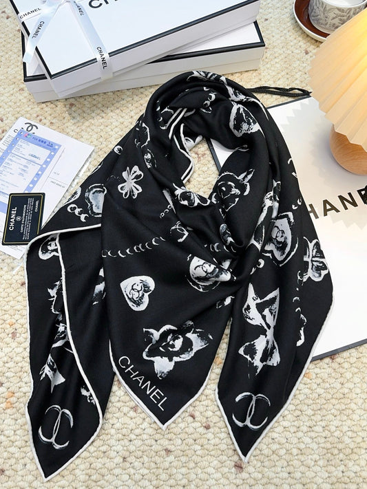 ШАРФ CHANEL 25S 140 СМ З КАШМІРУ ТА ШОВКУ 943924