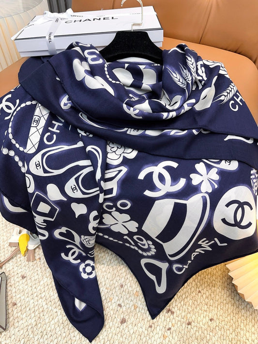 ШАРФ CHANEL 25S 140 З ШОВКУ ТА КАШМІРУ 881853