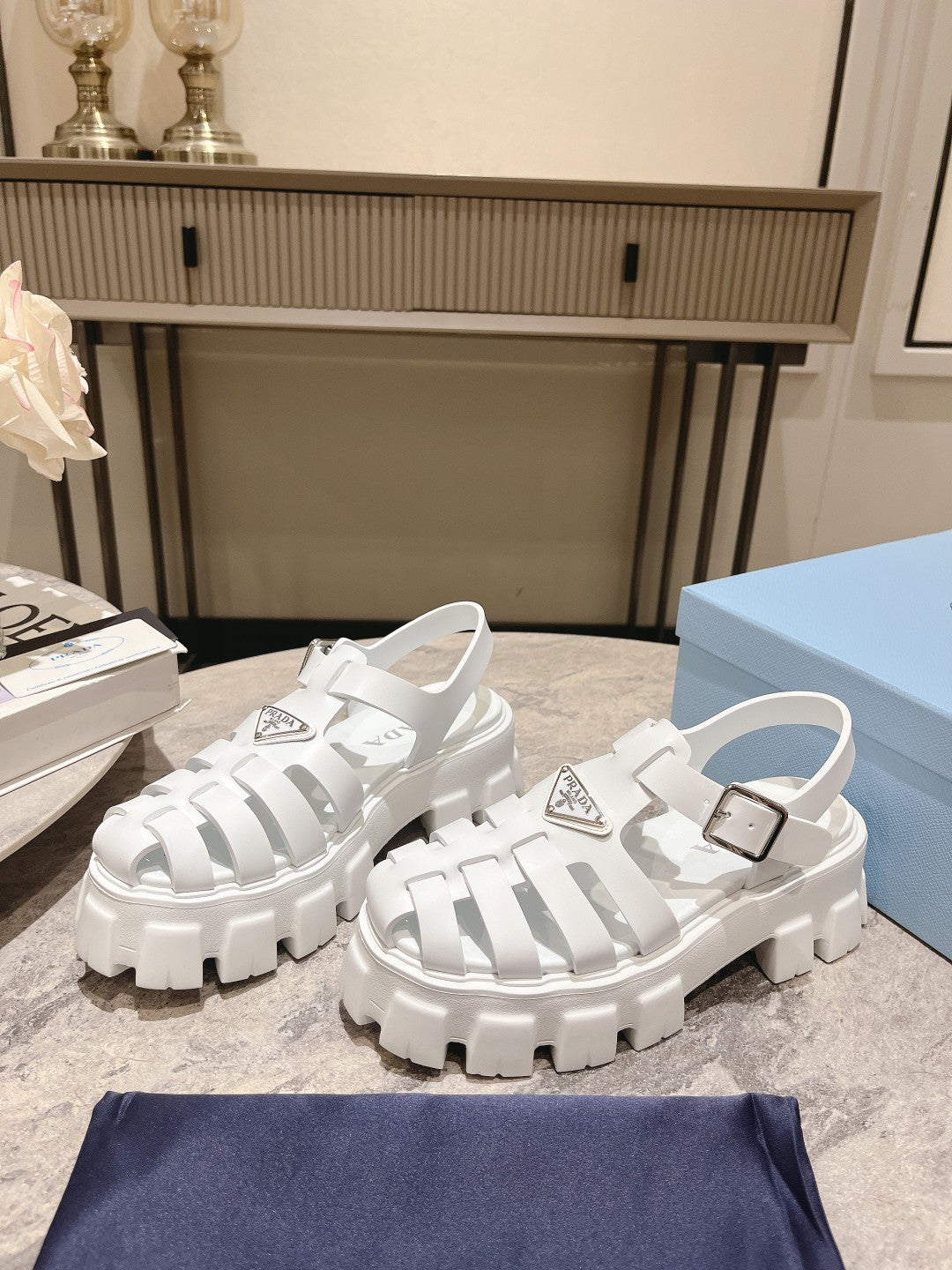 Pra Rubber Monolith Sandals White - 35
