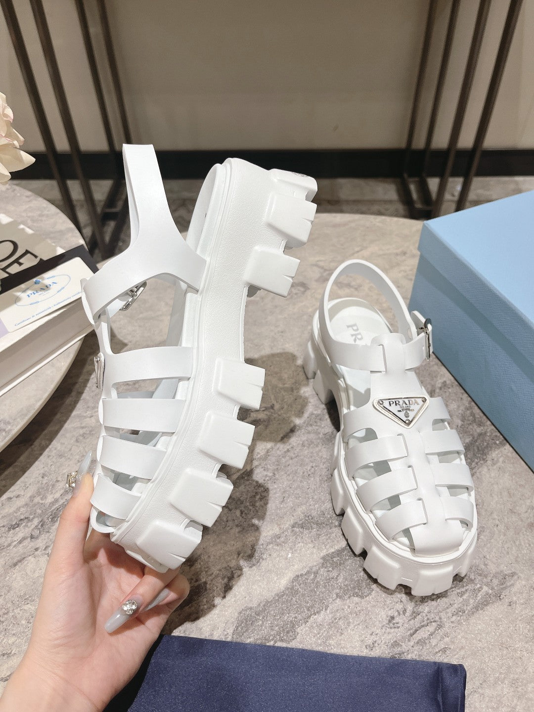 Pra Rubber Monolith Sandals White - 35