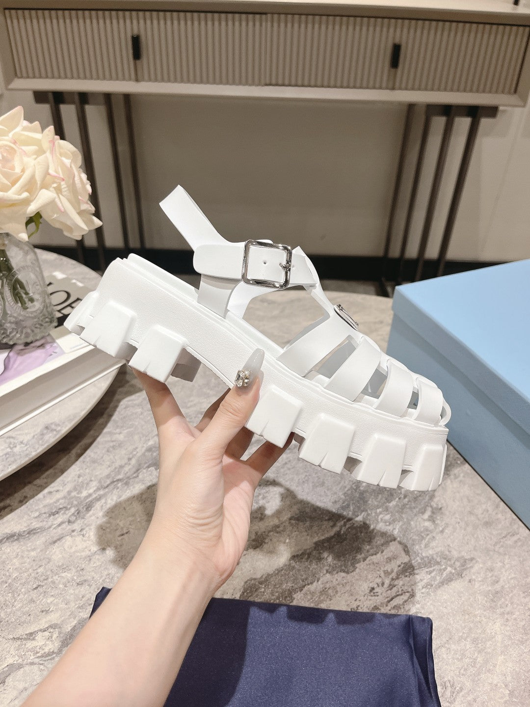 Pra Rubber Monolith Sandals White - 35
