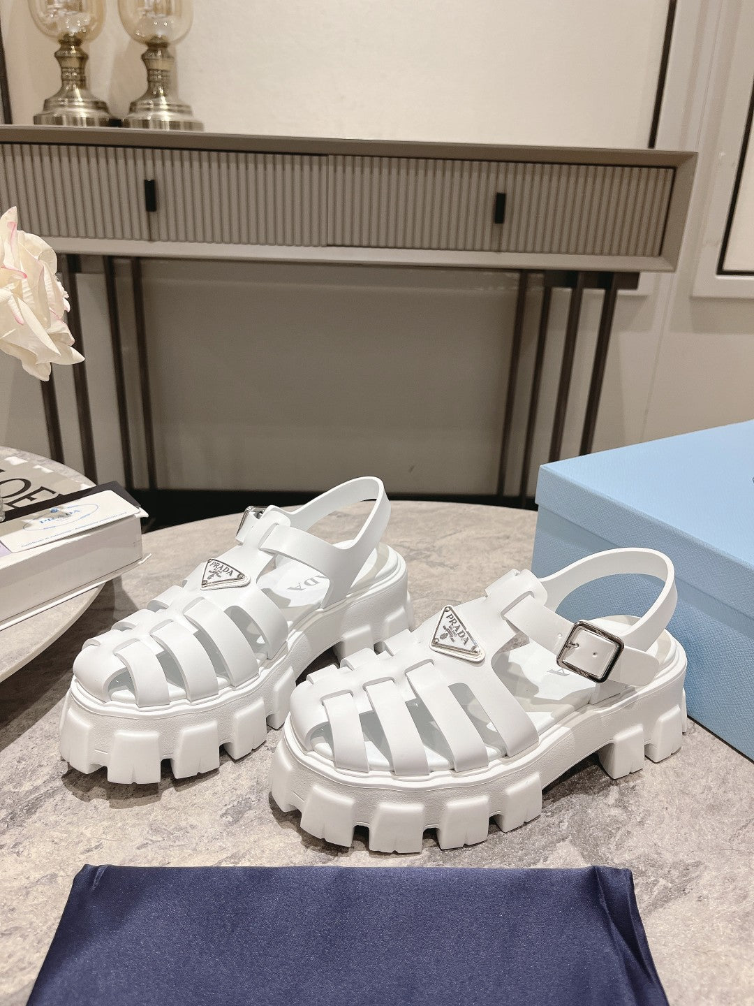 Pra Rubber Monolith Sandals White - 35