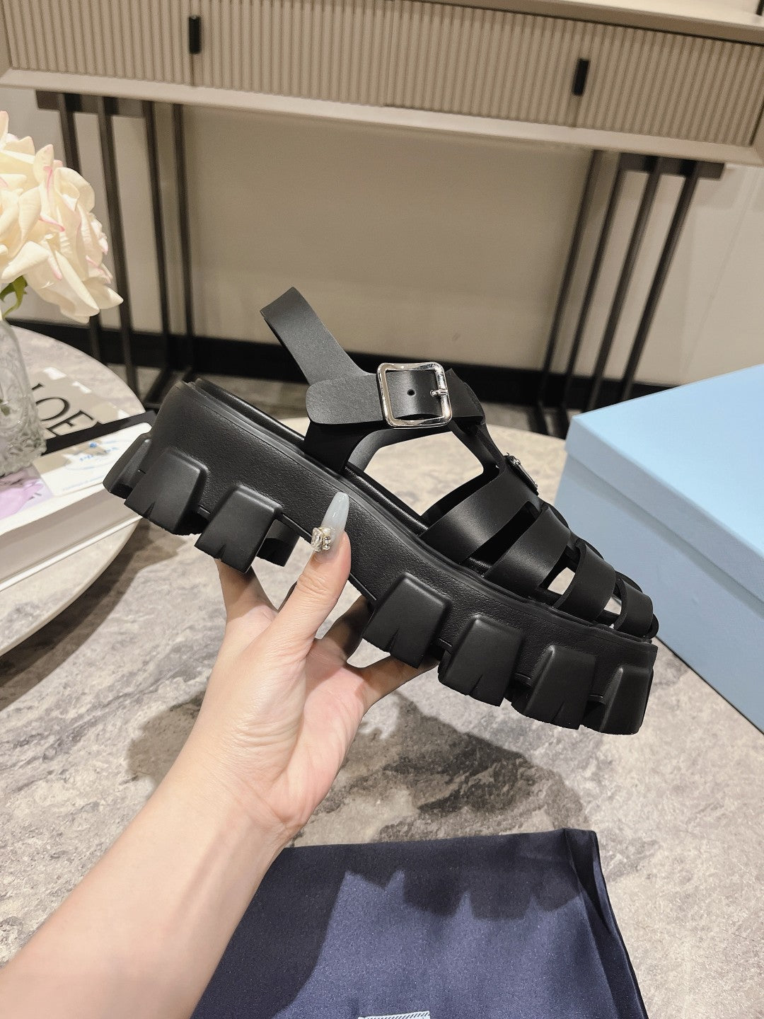 Pra Rubber Monolith Sandals Black - 35