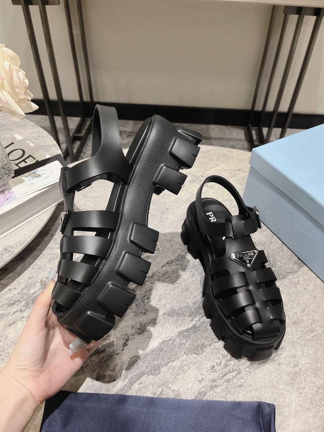 Pra Rubber Monolith Sandals Black - 35