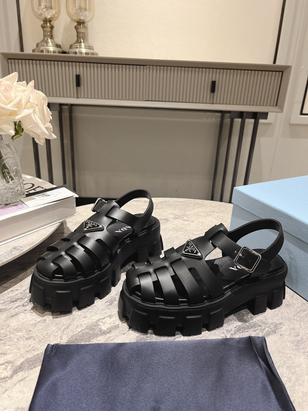 Pra Rubber Monolith Sandals Black - 35
