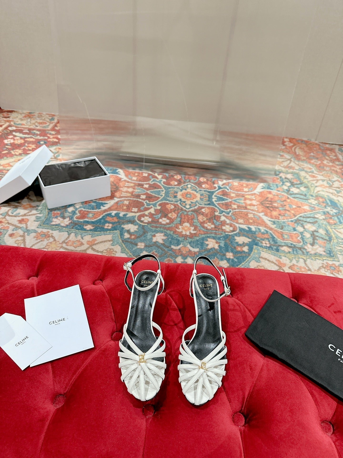 TRIOMPHE SANDAL 85 MM IN WHITE LAMBSKIN - 35