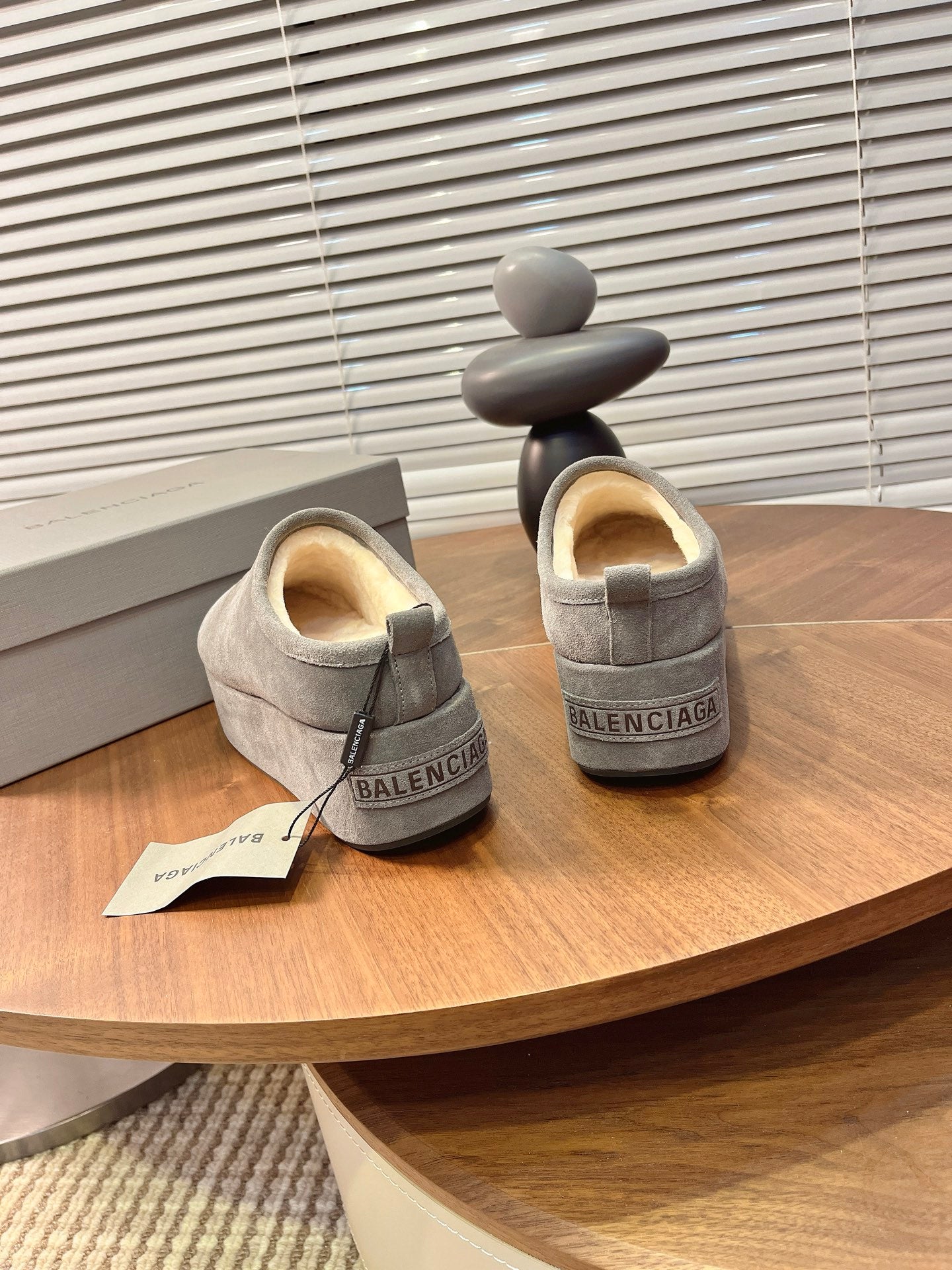 BALENCIAGA 25S AURALEE SLIP-ON 50 MM IN GREY SUEDE - 35
