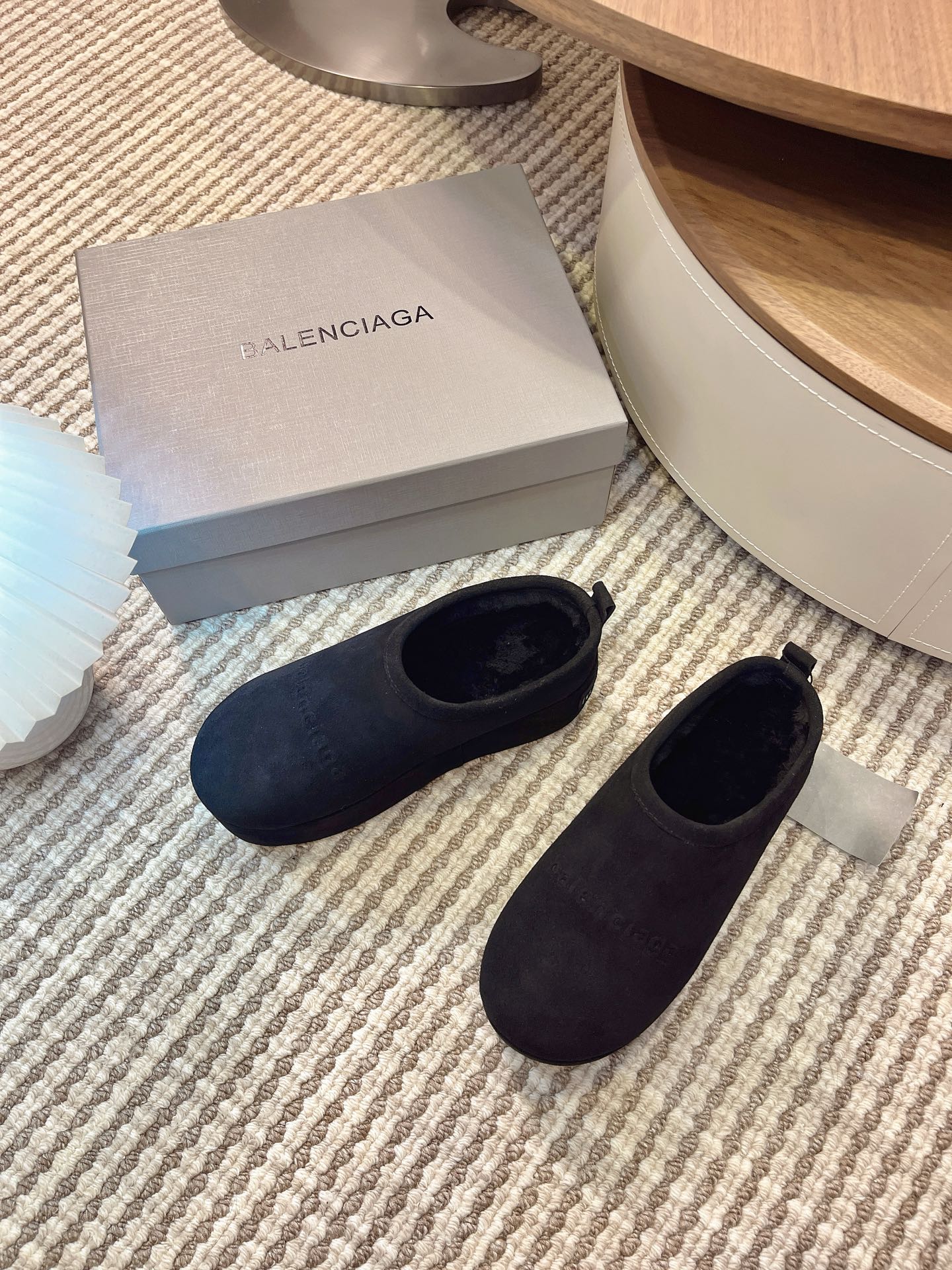 BALENCIAGA 25S AURALEE SLIP-ON 50 MM IN BLACK SUEDE - 35