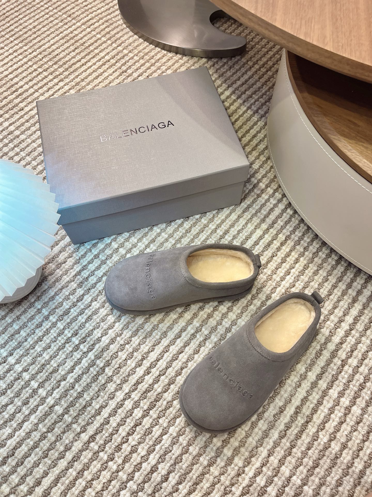 BALENCIAGA 25S AURALEE SLIP-ON 25 MM IN GREY SUEDE - 35