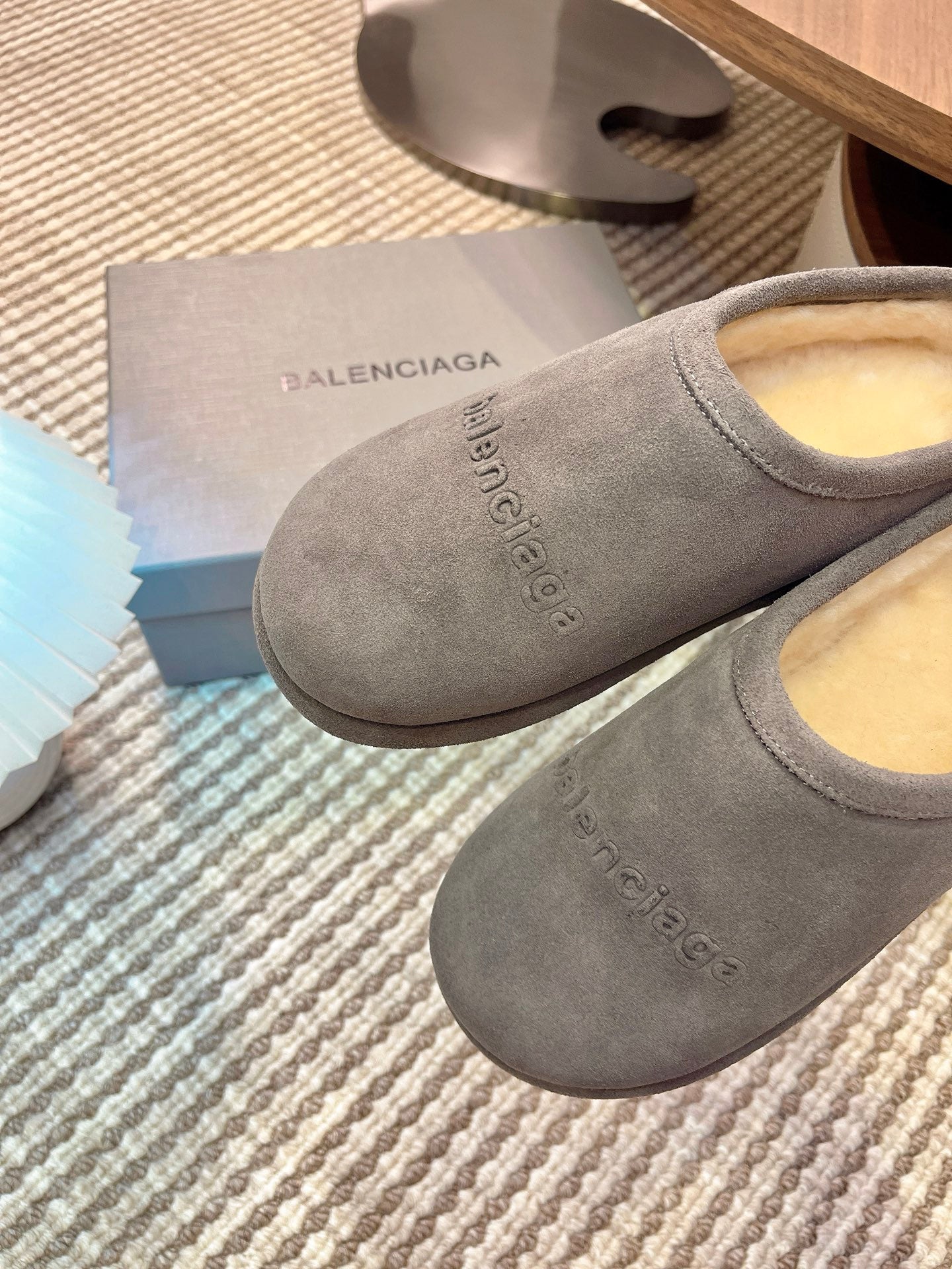 BALENCIAGA 25S AURALEE SLIP-ON 25 MM IN GREY SUEDE - 35