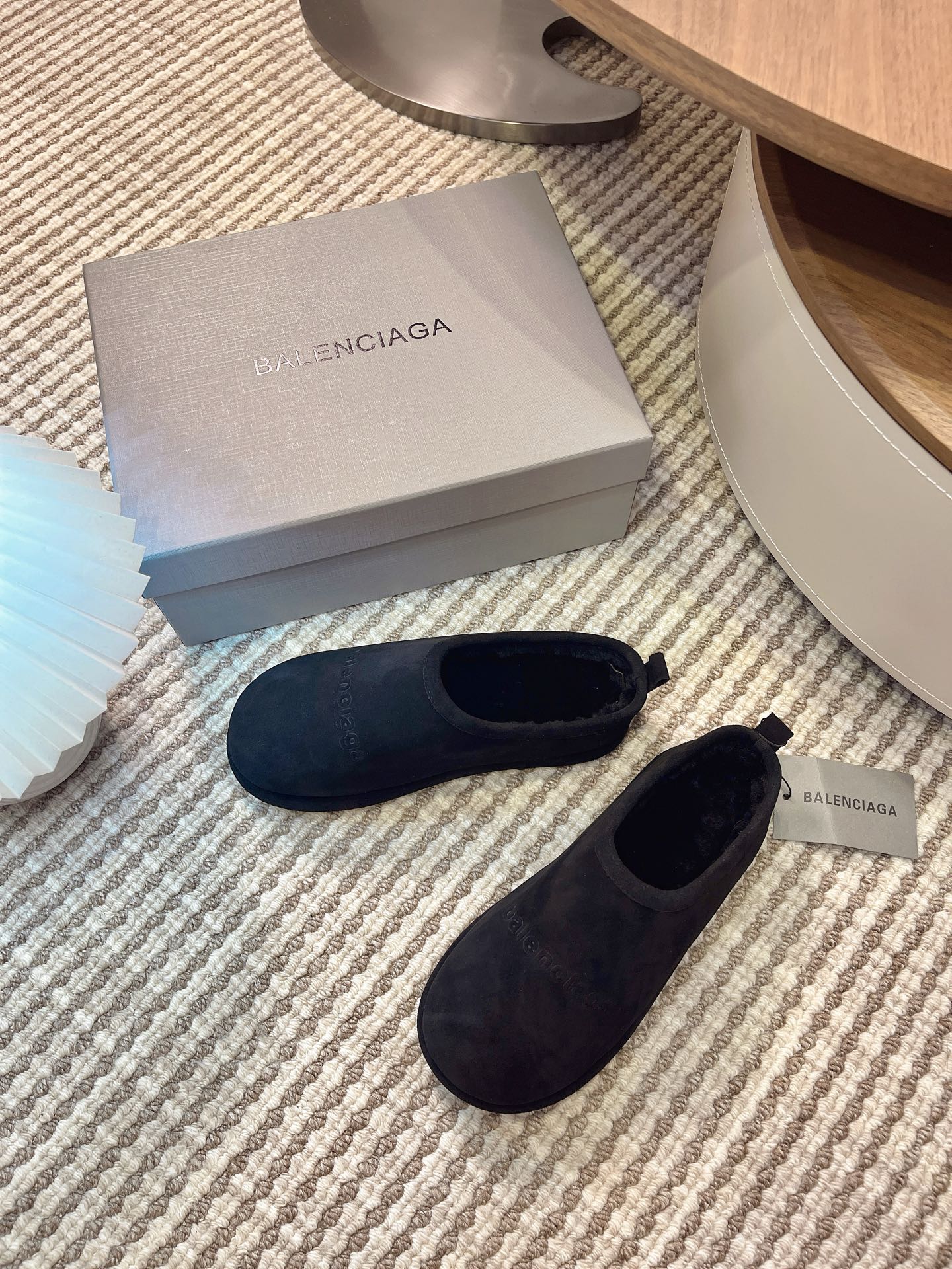 BALENCIAGA 25S AURALEE SLIP-ON 25 MM IN BLACK SUEDE - 35