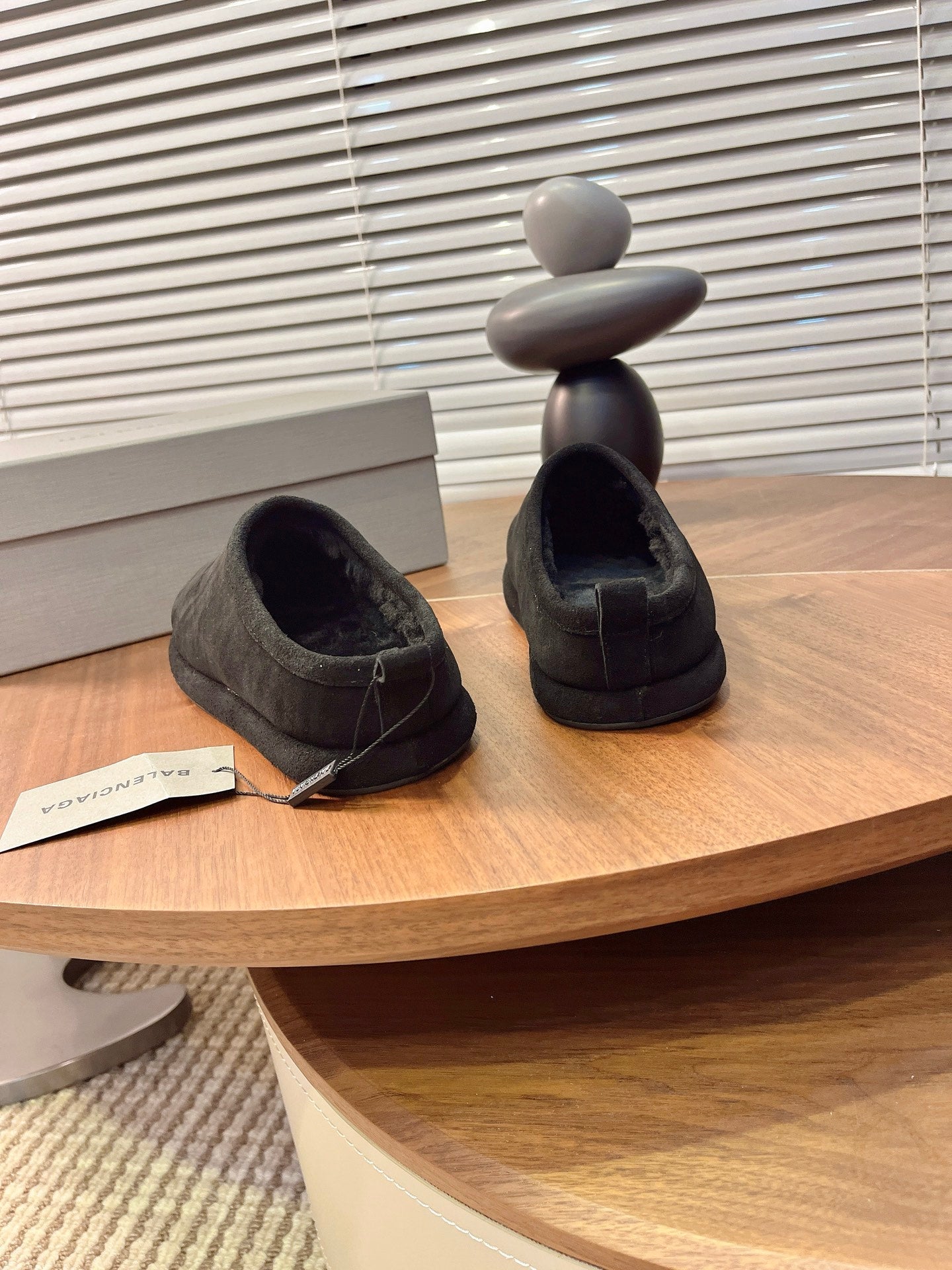 BALENCIAGA 25S AURALEE SLIP-ON 25 MM IN BLACK SUEDE - 35