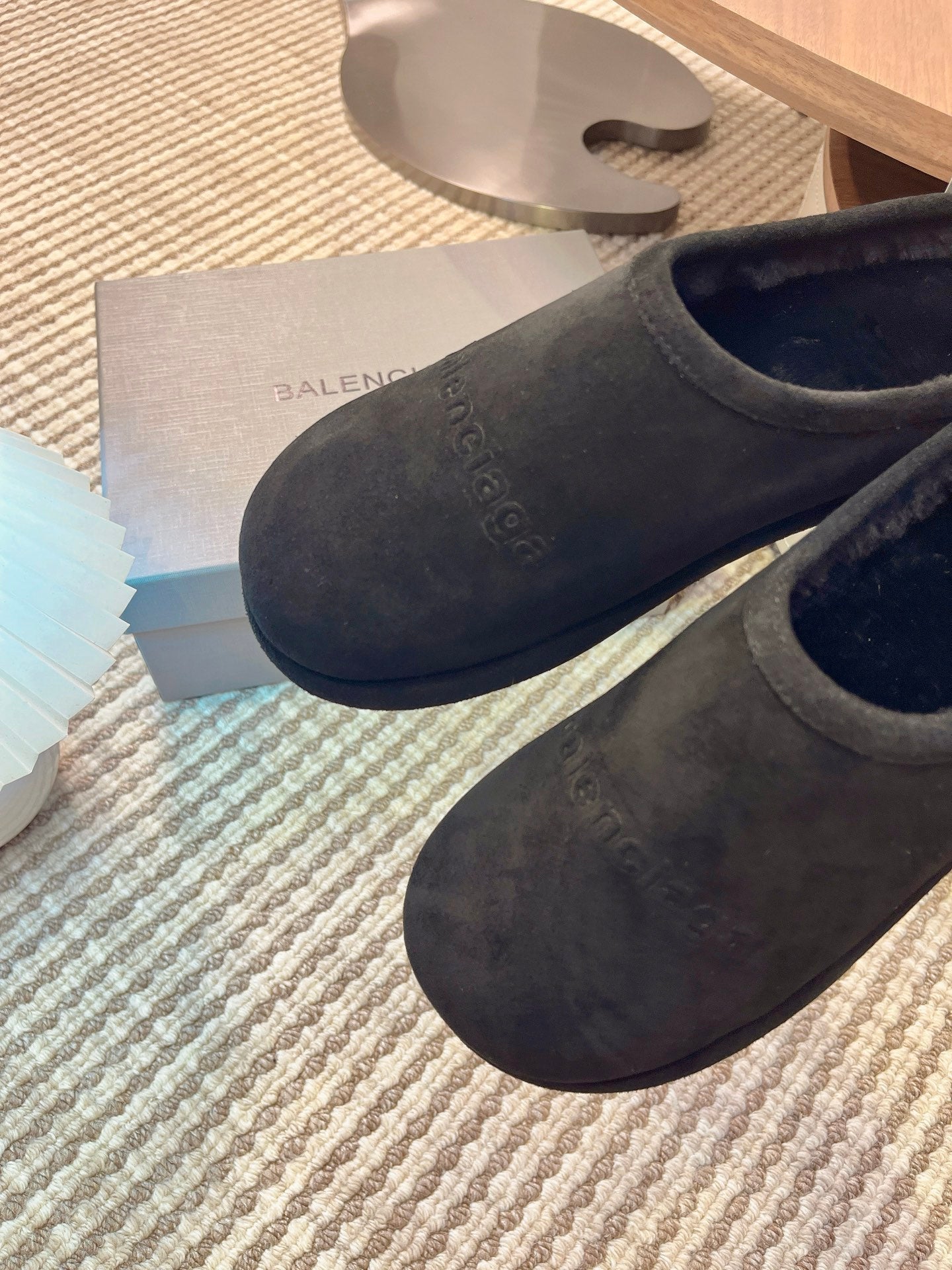 BALENCIAGA 25S AURALEE SLIP-ON 25 MM IN BLACK SUEDE - 35