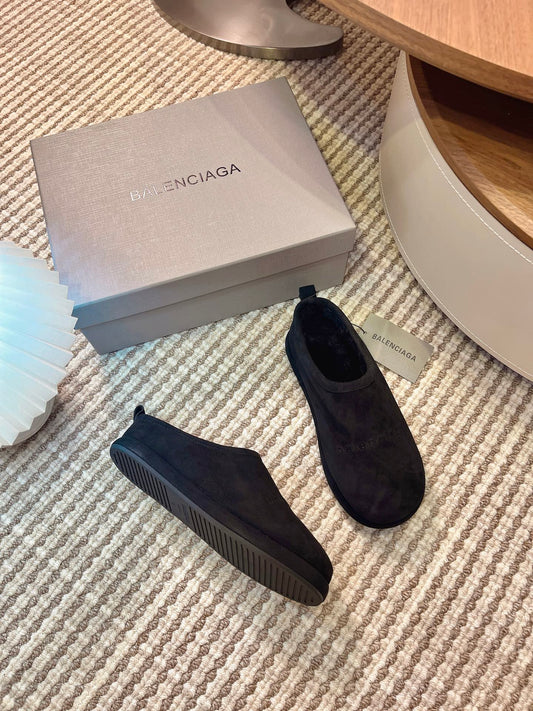BALENCIAGA 25S AURALEE SLIP-ON 25 MM IN BLACK SUEDE - 35
