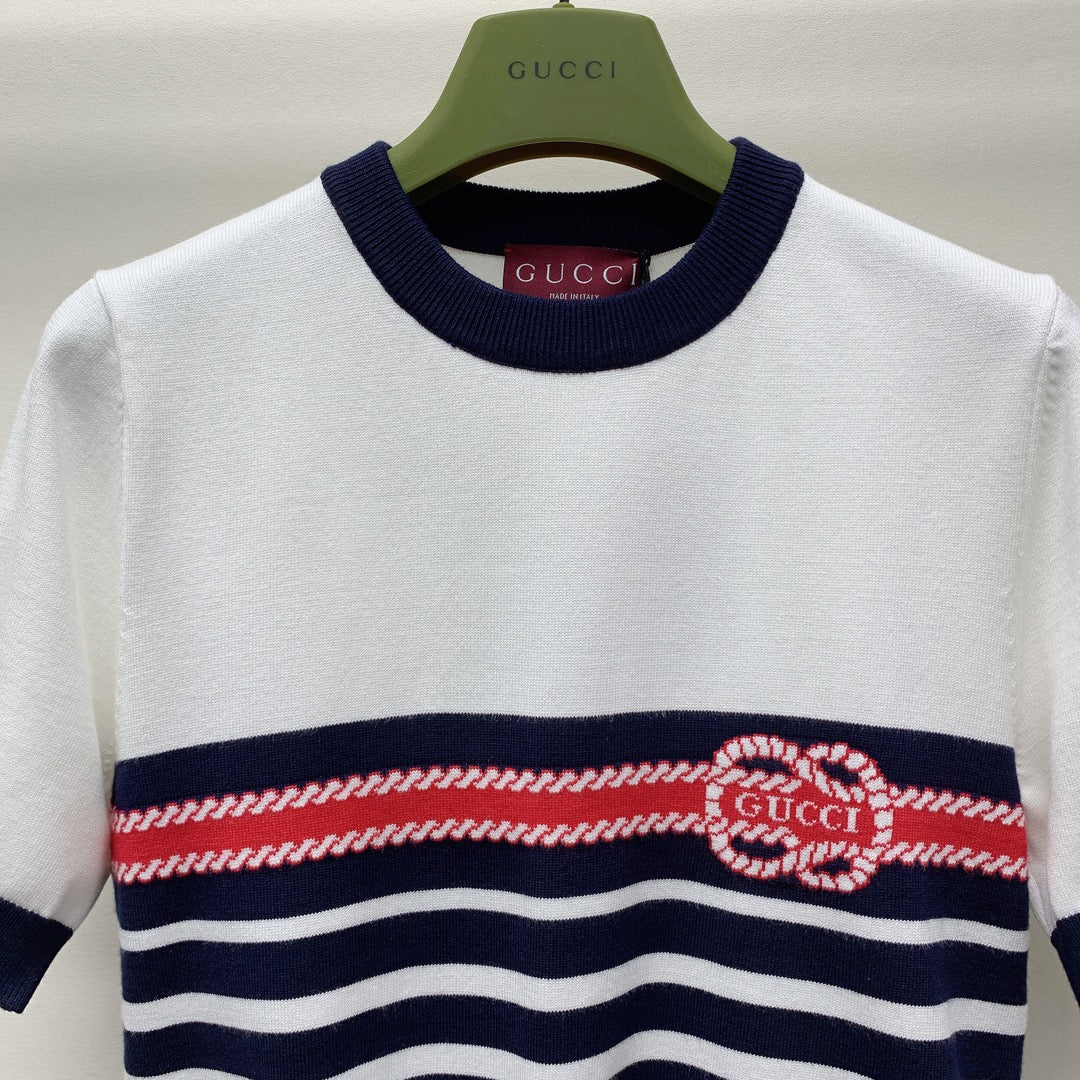 GUCCI SHORT-SLEEVE KNIT TOP 253099