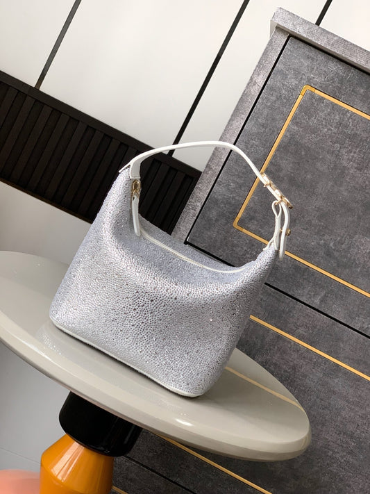 СУМКА-ШОПЕР CHANEL 25S 18 СМ ЗІ СРІБНИМИ СТРАЗАМИ