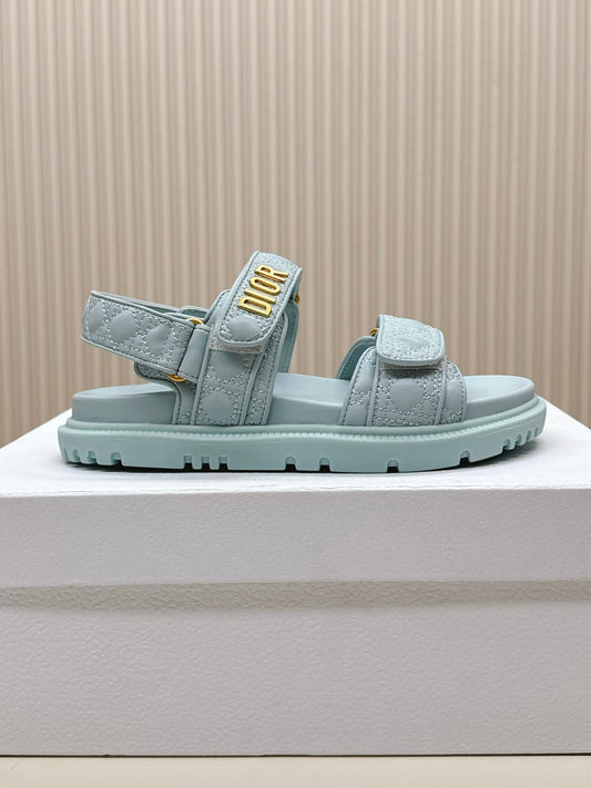 DIOR BACK-STRAP SANDALS 25S IN PASTEL BLUE CALFSKIN - 35
