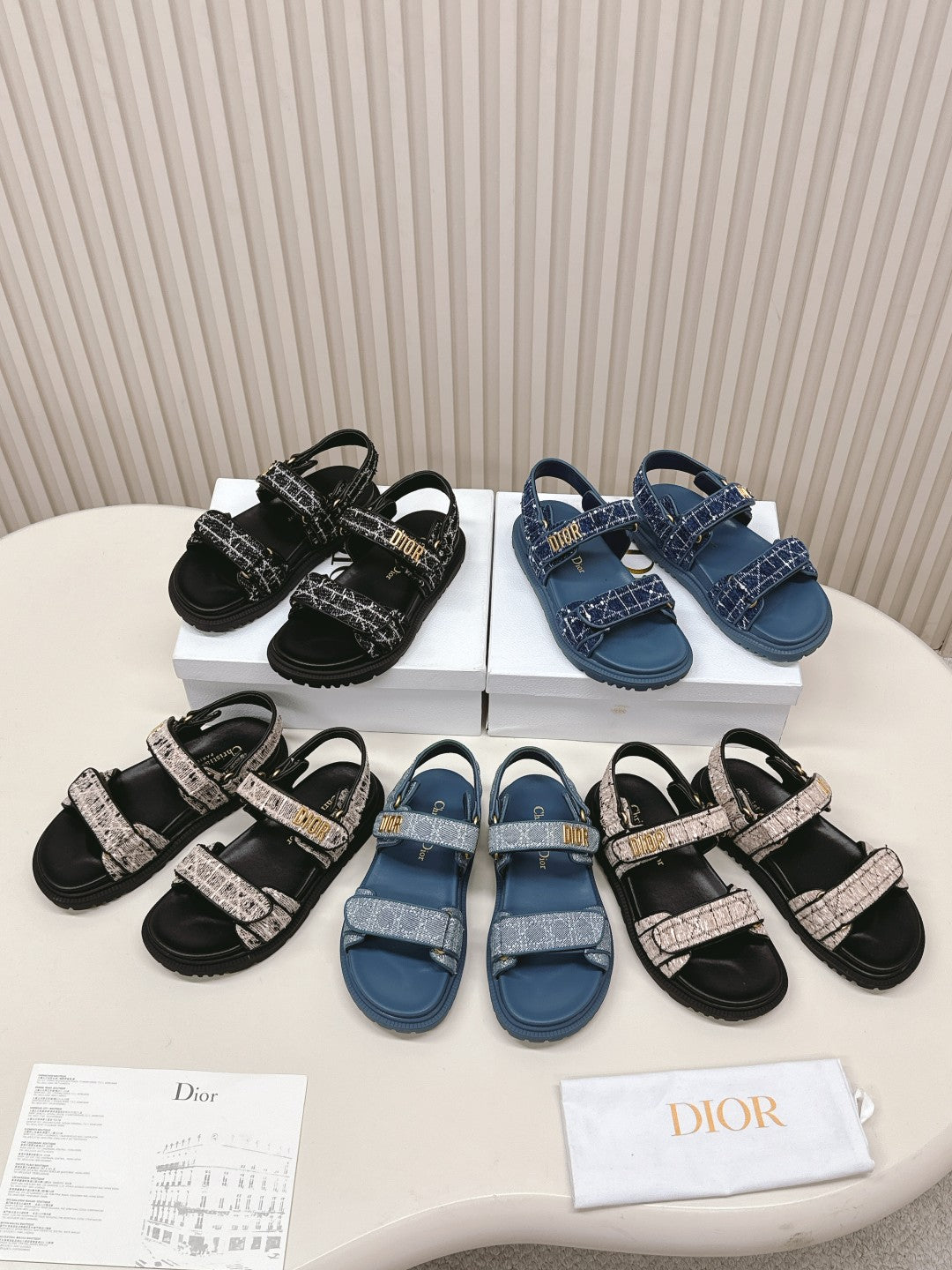 DIOR BACK-STRAP SANDALS 25S IN BLACK TWEED AND CALFSKIN - 35