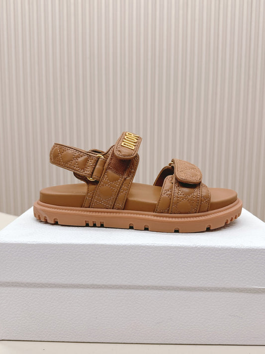 DIOR BACK-STRAP SANDALS 25S IN BROWN CALFSKIN - 35