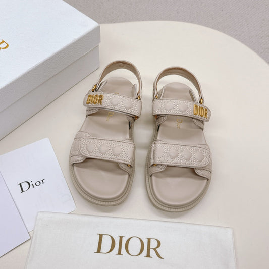 DIOR BACK-STRAP SANDALS 25S IN LIGHT BEIGE CALFSKIN - 35