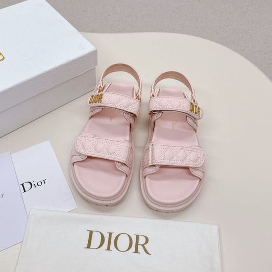 DIOR BACK-STRAP SANDALS 25S IN PASTEL PINK CALFSKIN - 35