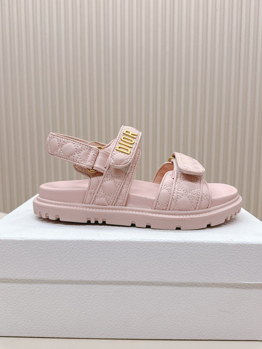 DIOR BACK-STRAP SANDALS 25S IN PASTEL PINK CALFSKIN - 35