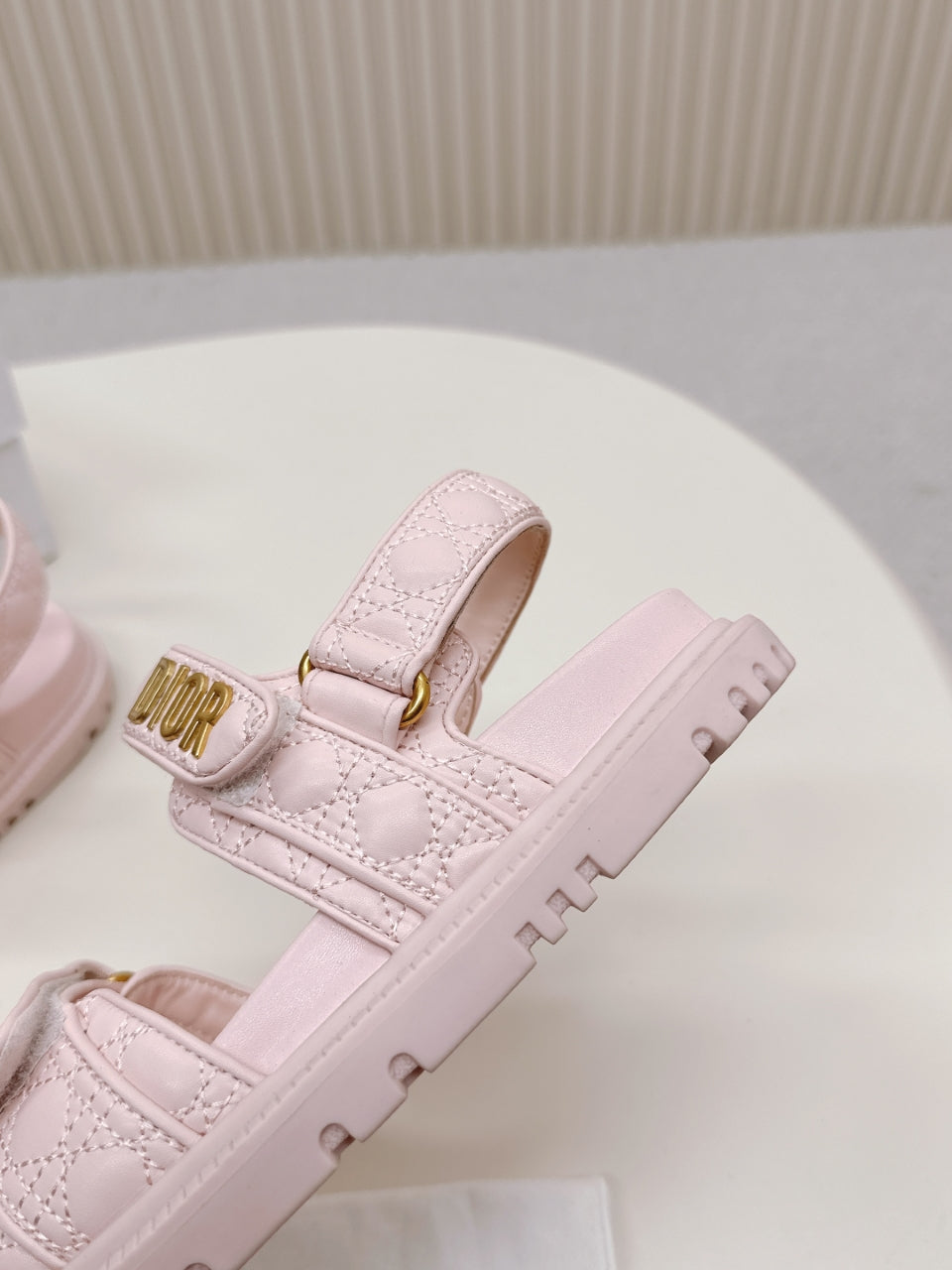 DIOR BACK-STRAP SANDALS 25S IN PASTEL PINK CALFSKIN - 35