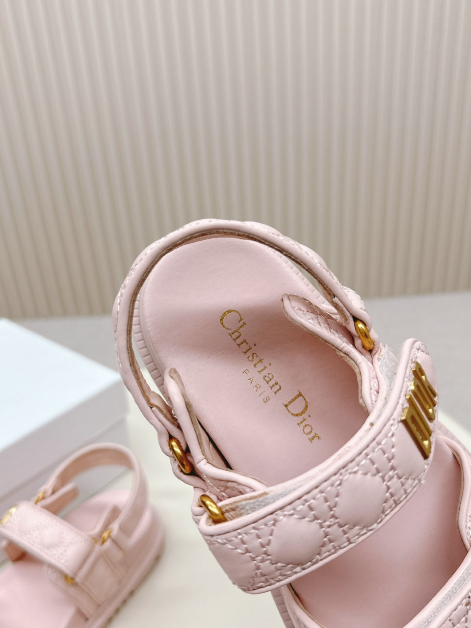 DIOR BACK-STRAP SANDALS 25S IN PASTEL PINK CALFSKIN - 35
