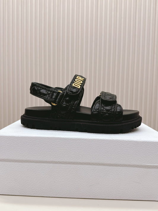 DIOR BACK-STRAP SANDALS 25S IN BLACK CALFSKIN - 35