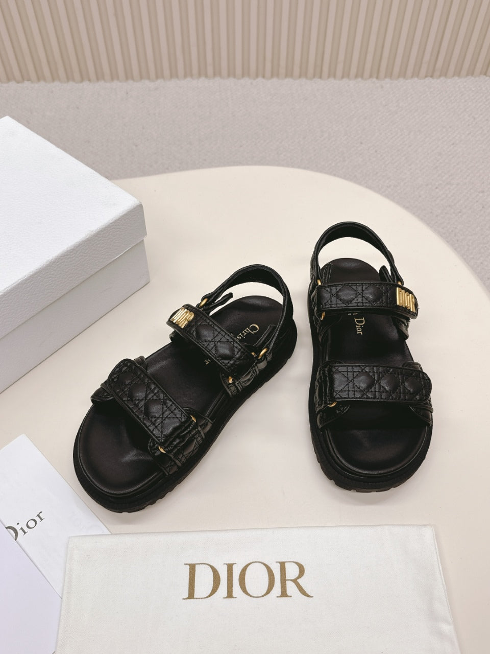 DIOR BACK-STRAP SANDALS 25S IN BLACK CALFSKIN - 35