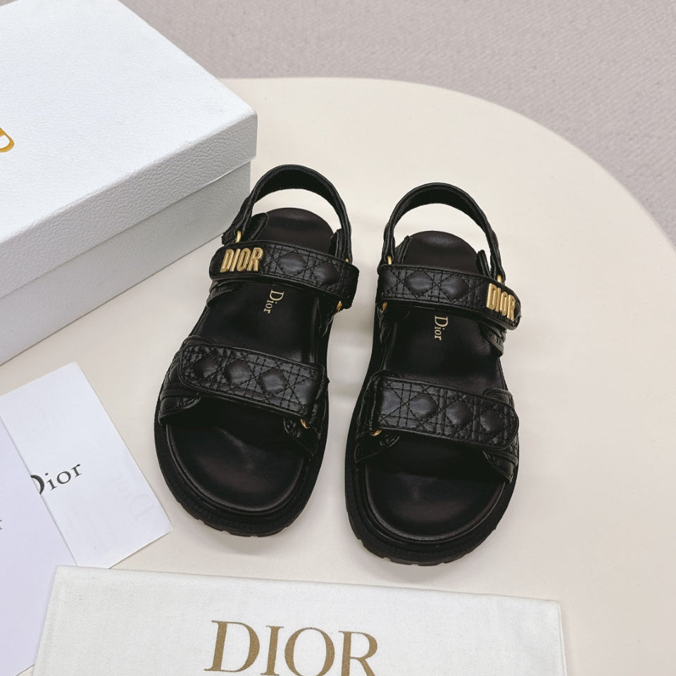 DIOR BACK-STRAP SANDALS 25S IN BLACK CALFSKIN - 35