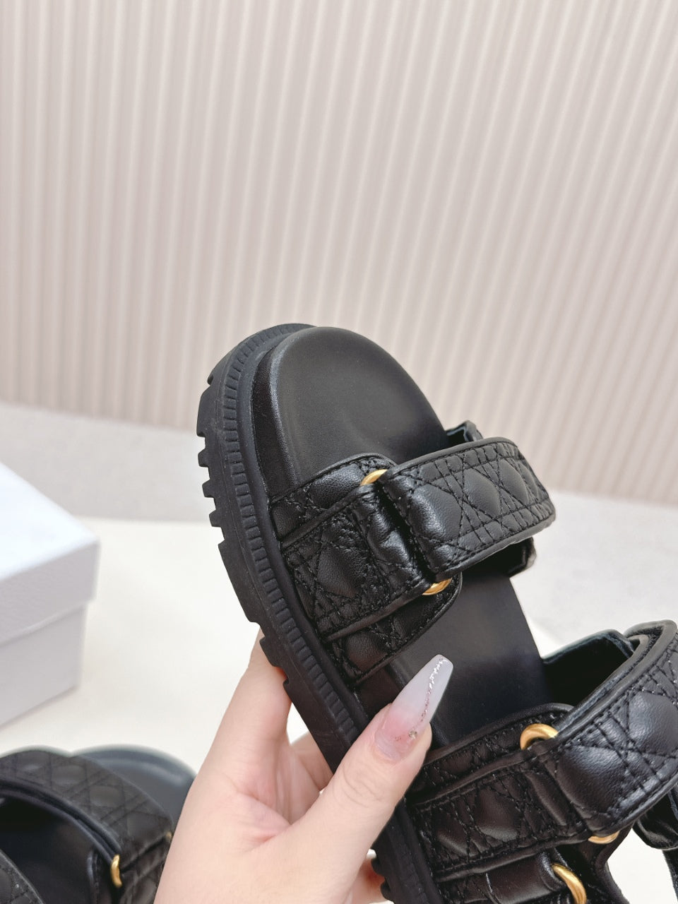 DIOR BACK-STRAP SANDALS 25S IN BLACK CALFSKIN - 35