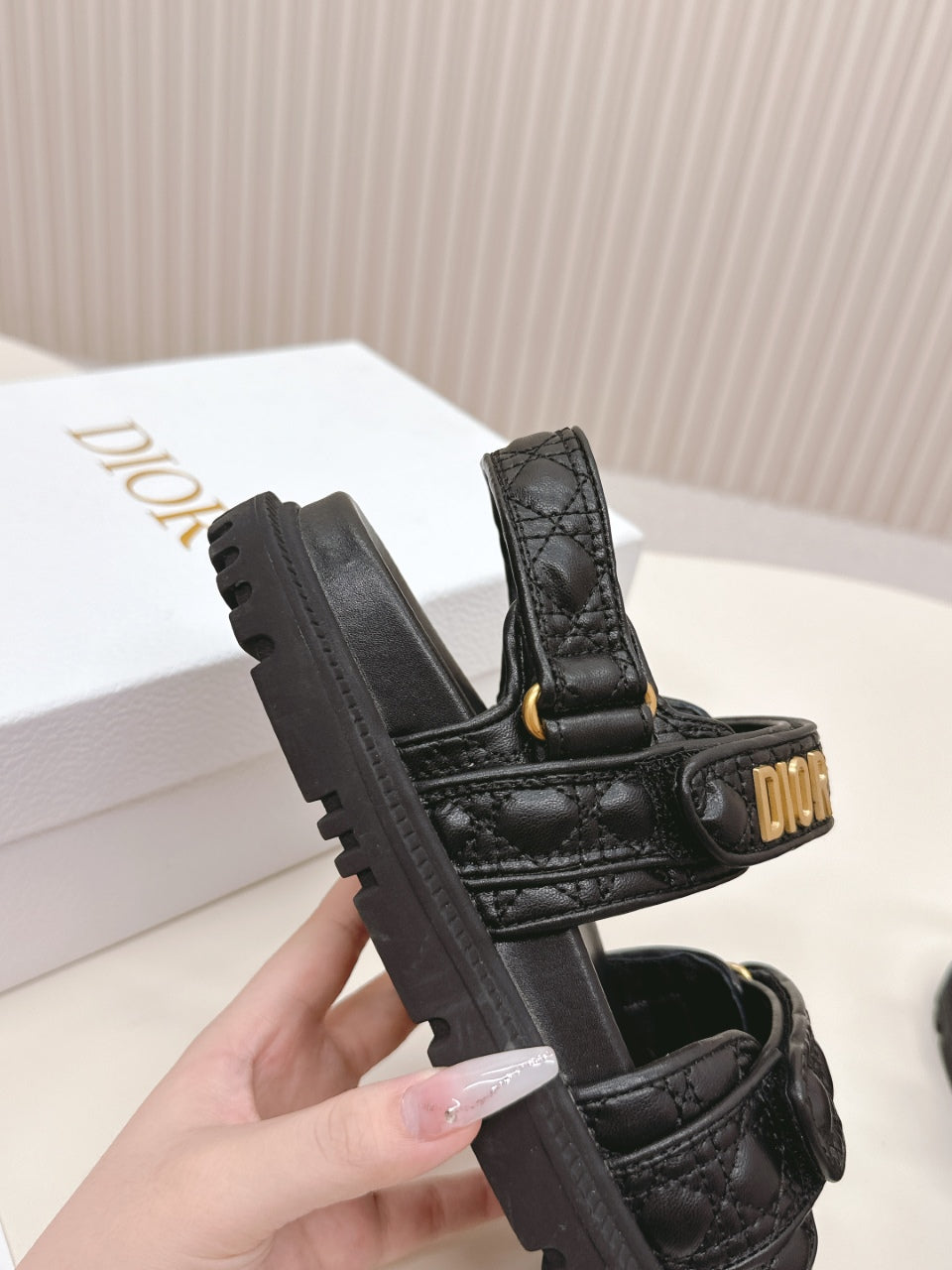 DIOR BACK-STRAP SANDALS 25S IN BLACK CALFSKIN - 35