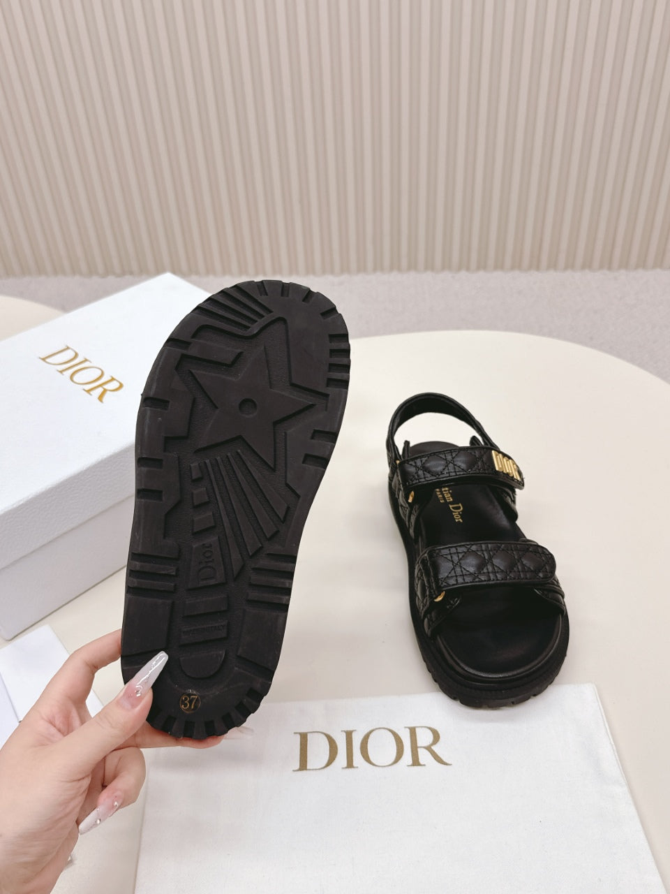 DIOR BACK-STRAP SANDALS 25S IN BLACK CALFSKIN - 35
