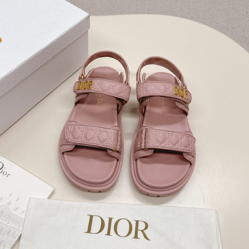 DIOR BACK-STRAP SANDALS 25S IN BABY PINK CALFSKIN - 35