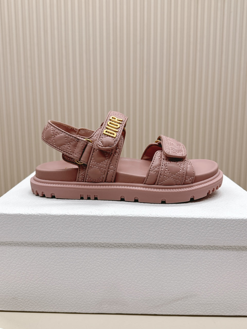 DIOR BACK-STRAP SANDALS 25S IN BABY PINK CALFSKIN - 35