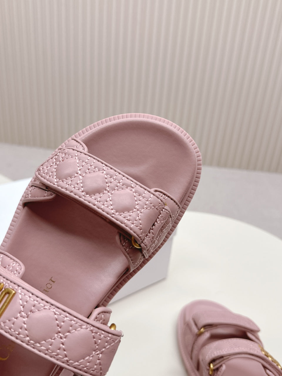 DIOR BACK-STRAP SANDALS 25S IN BABY PINK CALFSKIN - 35