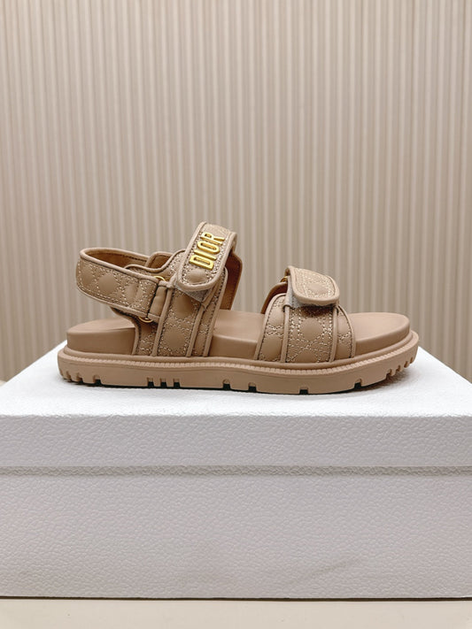 DIOR BACK-STRAP SANDALS 25S IN BEIGE CALFSKIN - 35