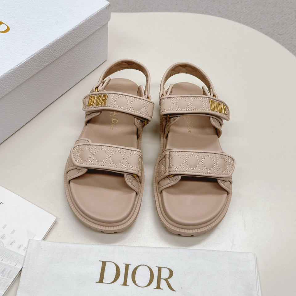 DIOR BACK-STRAP SANDALS 25S IN BEIGE CALFSKIN - 35