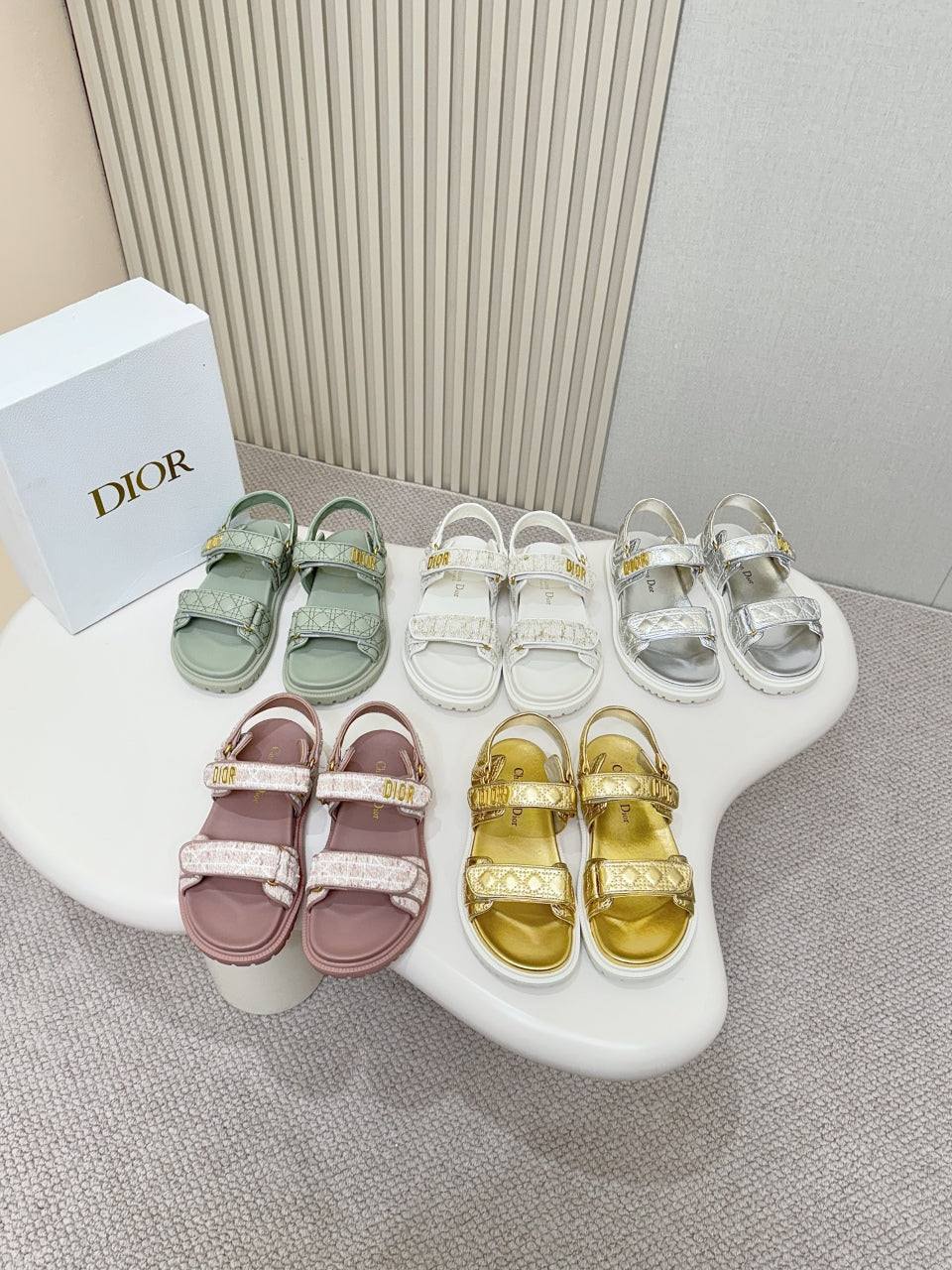 DIOR BACK-STRAP SANDALS 25S IN GOLD CALFSKIN - 35