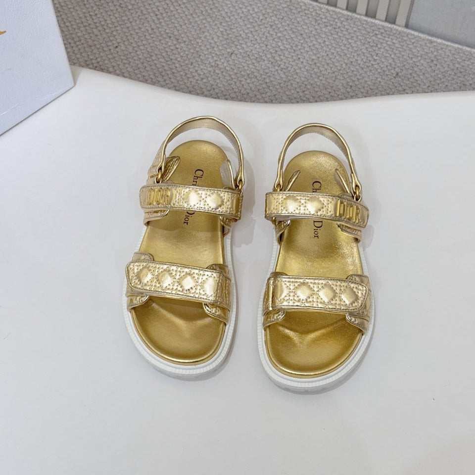 DIOR BACK-STRAP SANDALS 25S IN GOLD CALFSKIN - 35