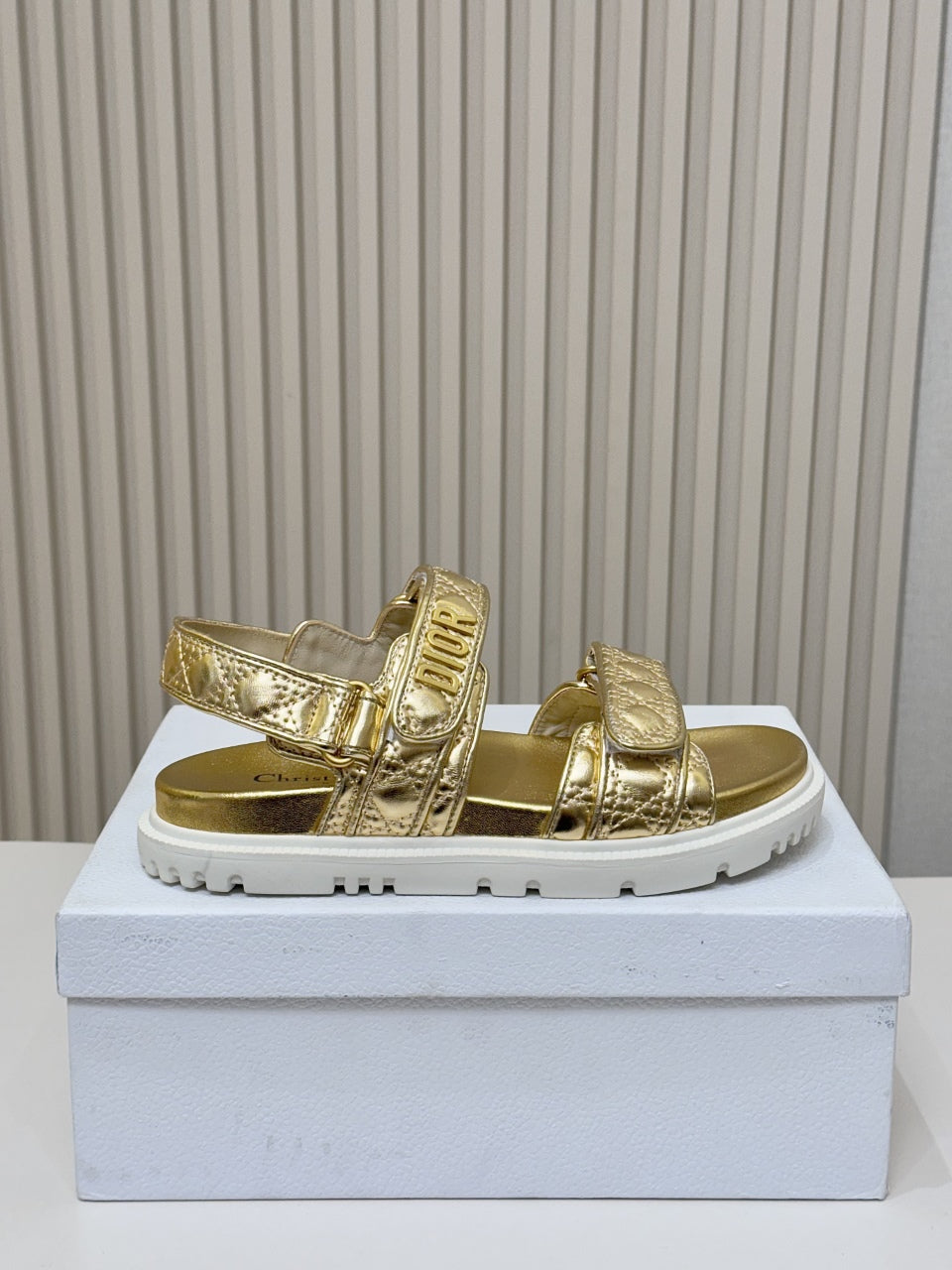 DIOR BACK-STRAP SANDALS 25S IN GOLD CALFSKIN - 35