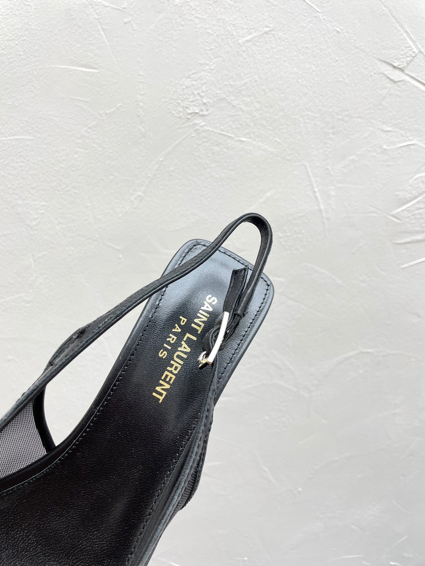 OXALIS SLINGBACK PUMPS 30 IN MESH BLACK LEATHER - 35