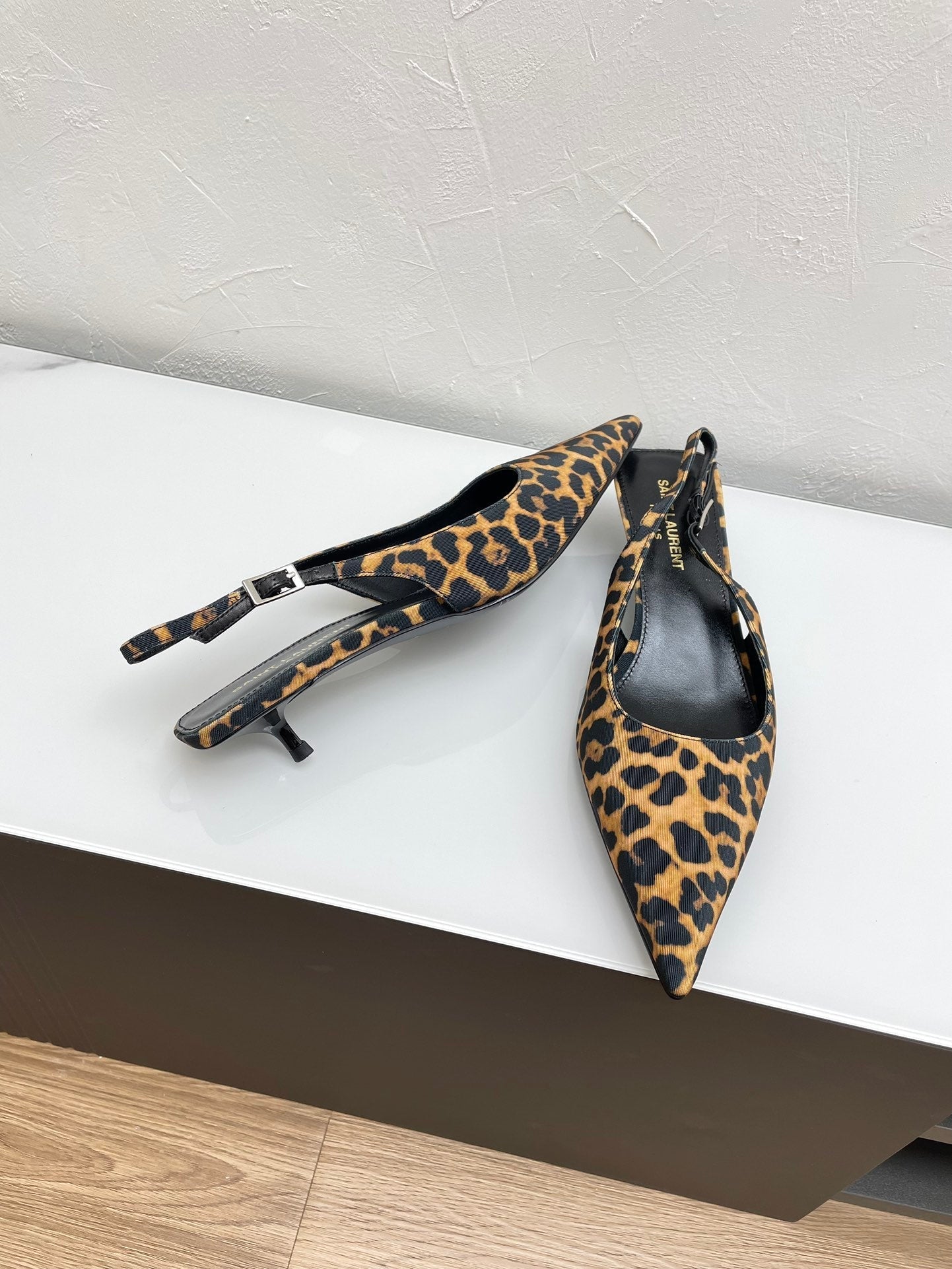 CHERISH SLINGBACK PUMPS 35 IN LEOPARD GROSGRAIN - 35