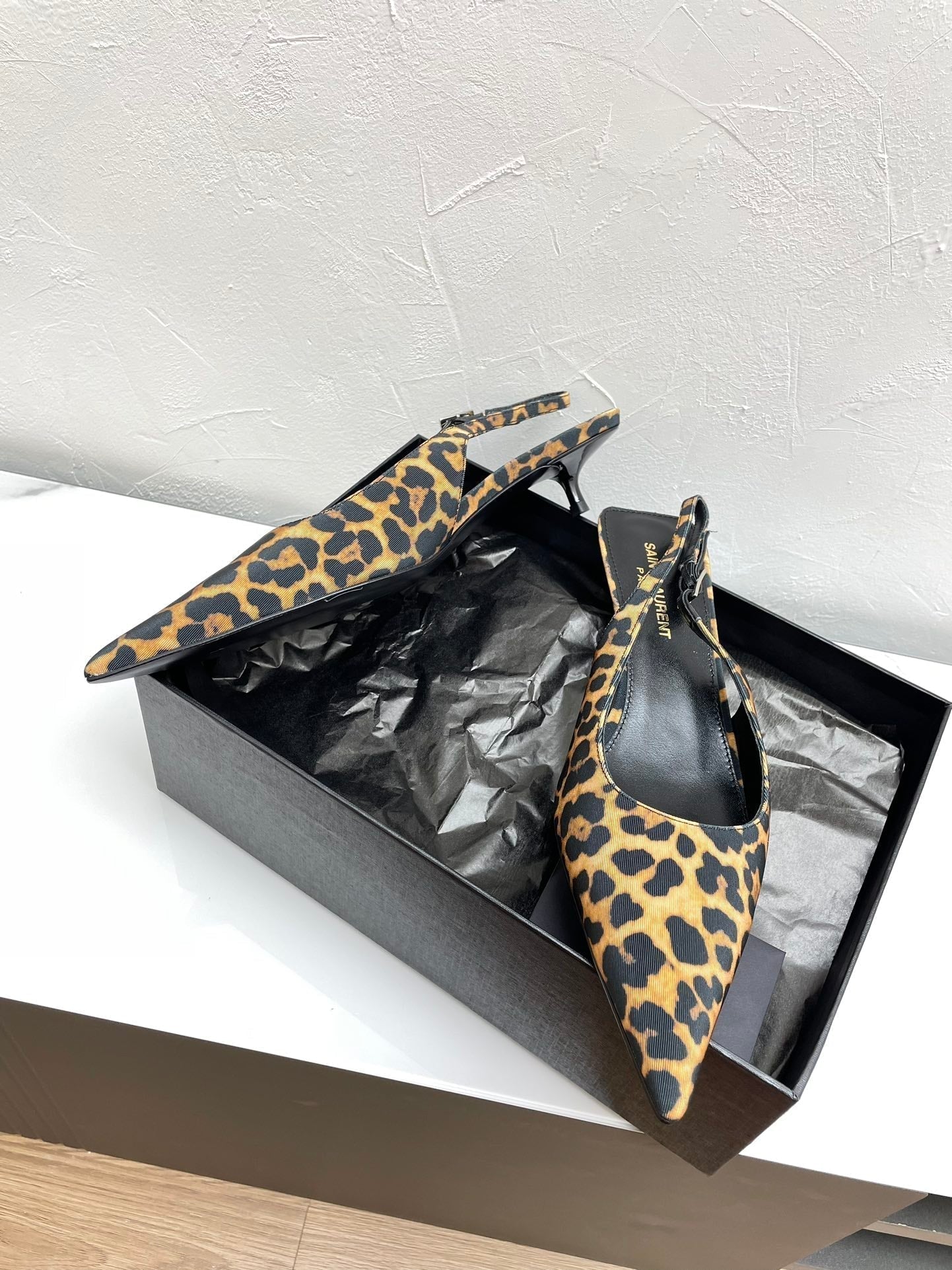 CHERISH SLINGBACK PUMPS 35 IN LEOPARD GROSGRAIN - 35