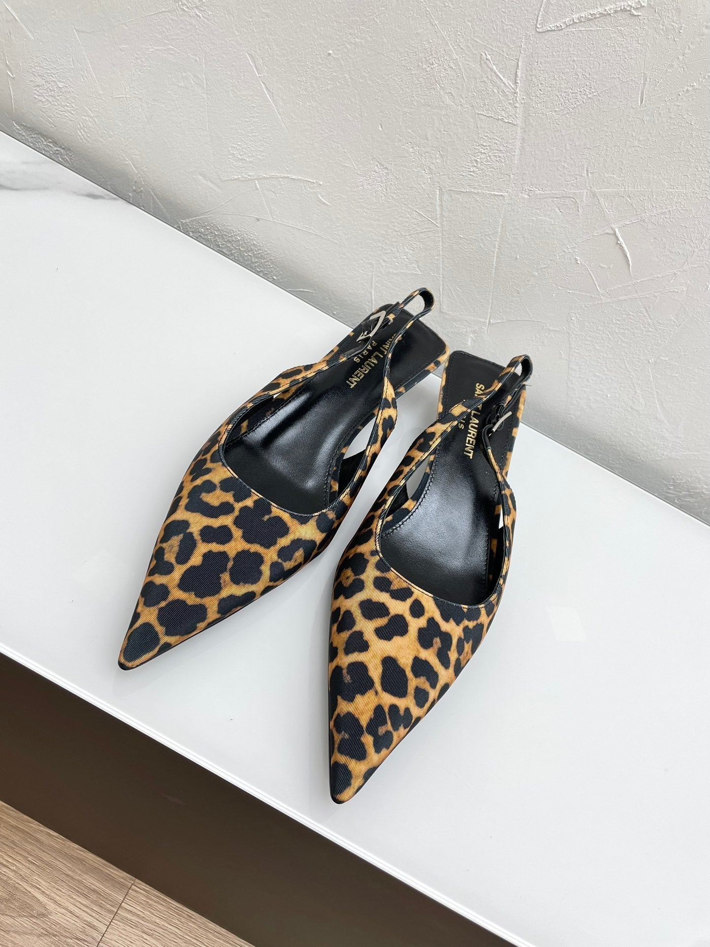CHERISH SLINGBACK PUMPS 35 IN LEOPARD GROSGRAIN - 35