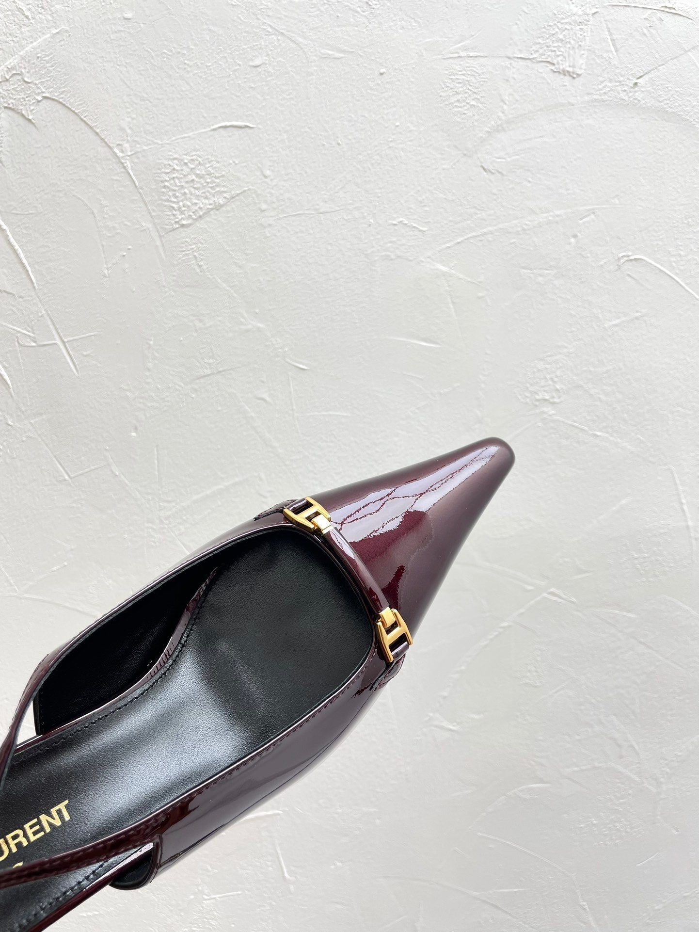 CARINE SLINGBACK PUMPS 45 IN PATENT MAROON LEATHER - 35